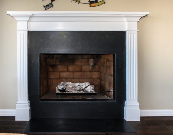Colonial Fireplace Surround With Black Onyx Slab Hearth