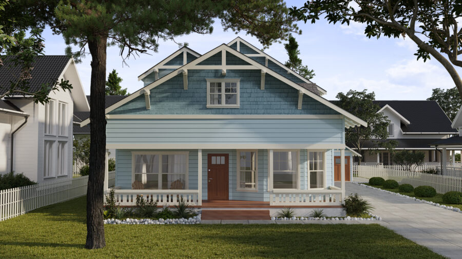 Photorealistic Architectural Rendering of a Custom, Spanish Style Home in South Pasadena