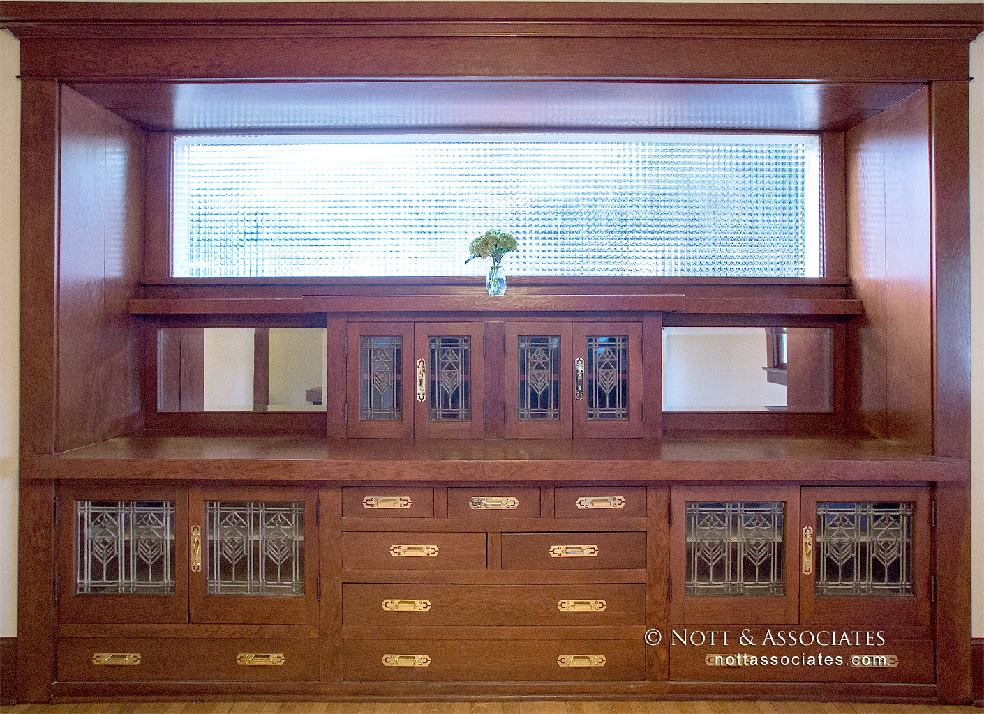 Stripped and Re-Stained Buffet in Dining Room of Historic Craftsman