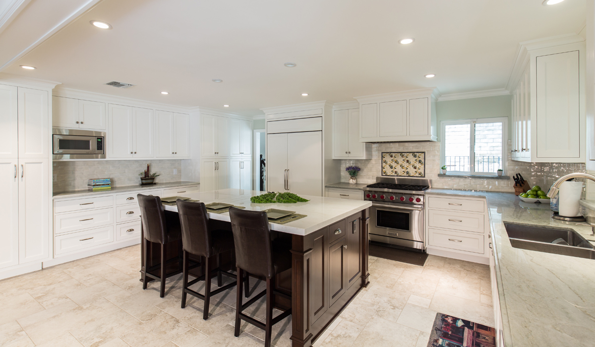 48" Sub-Zero and Wolf range, tall cabinet pantry storage