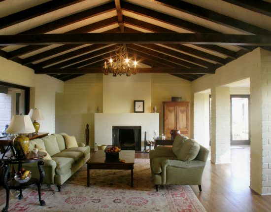 Living room with Cathedral ceiling