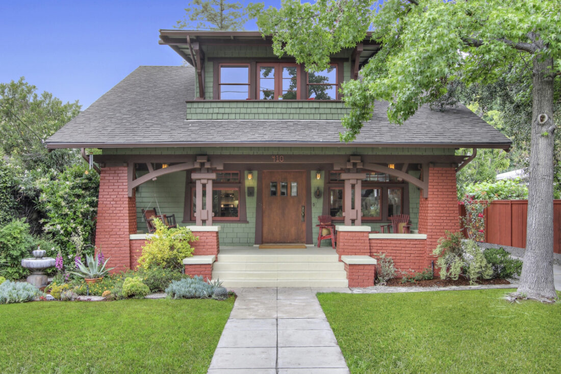 Restored 100 year old Craftsman with decorative historic corbels