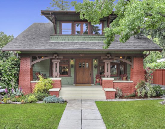 Restored 100 year old Craftsman with decorative historic corbels
