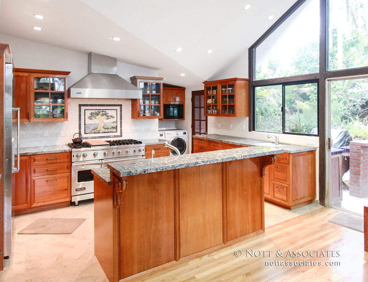 Full kitchen remodel with Cherry Wood cabinetry.