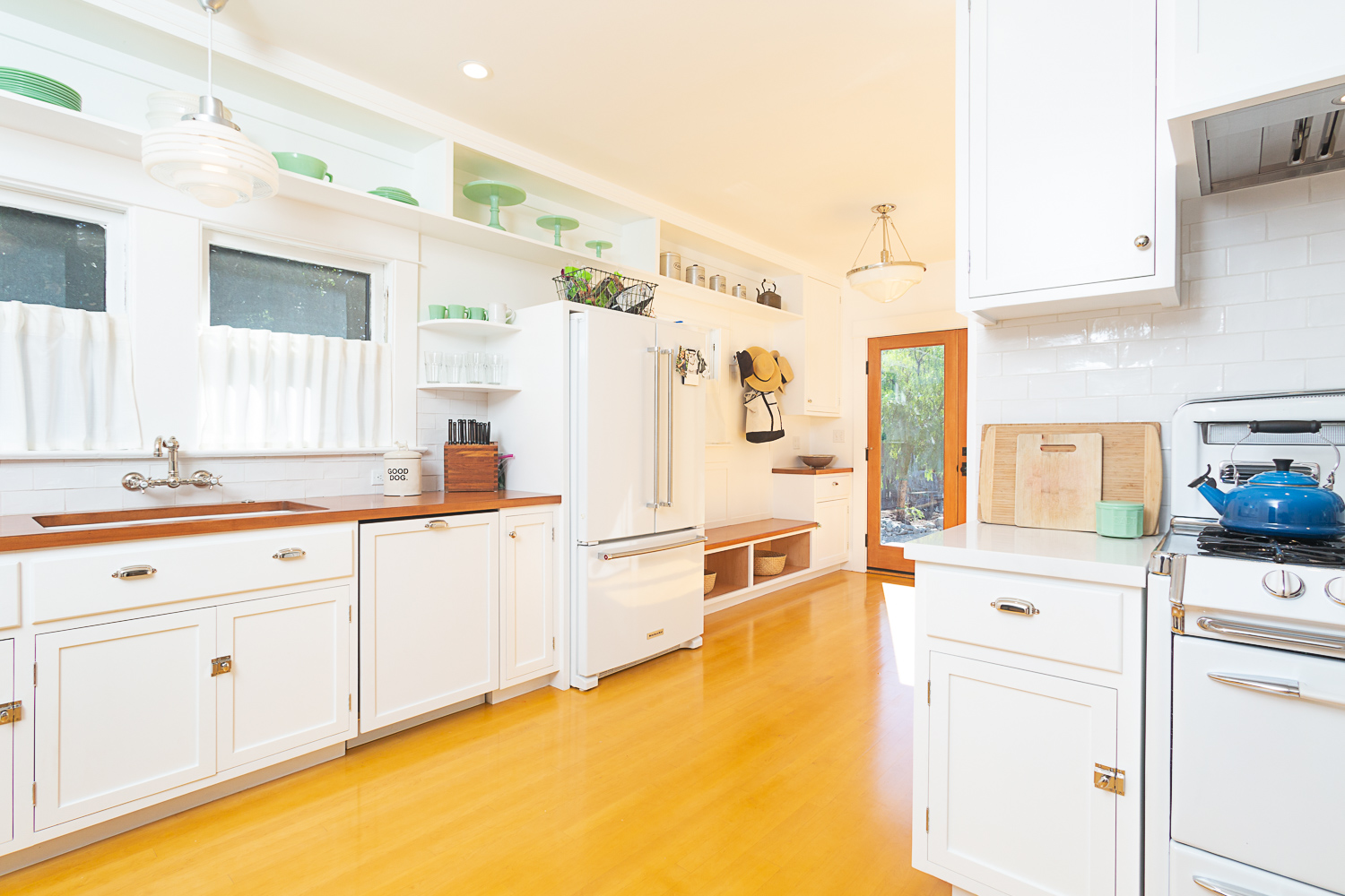 Pasadena Kitchen Remodel with Maple counter and stained maple floors