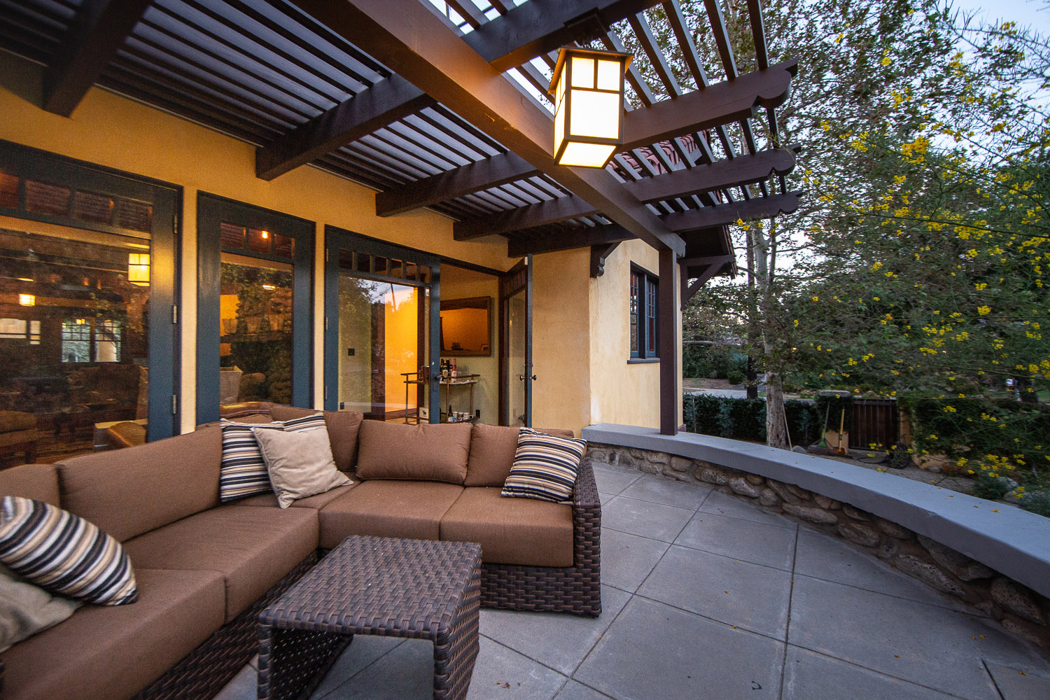 Sun porch with Craftsman trellis