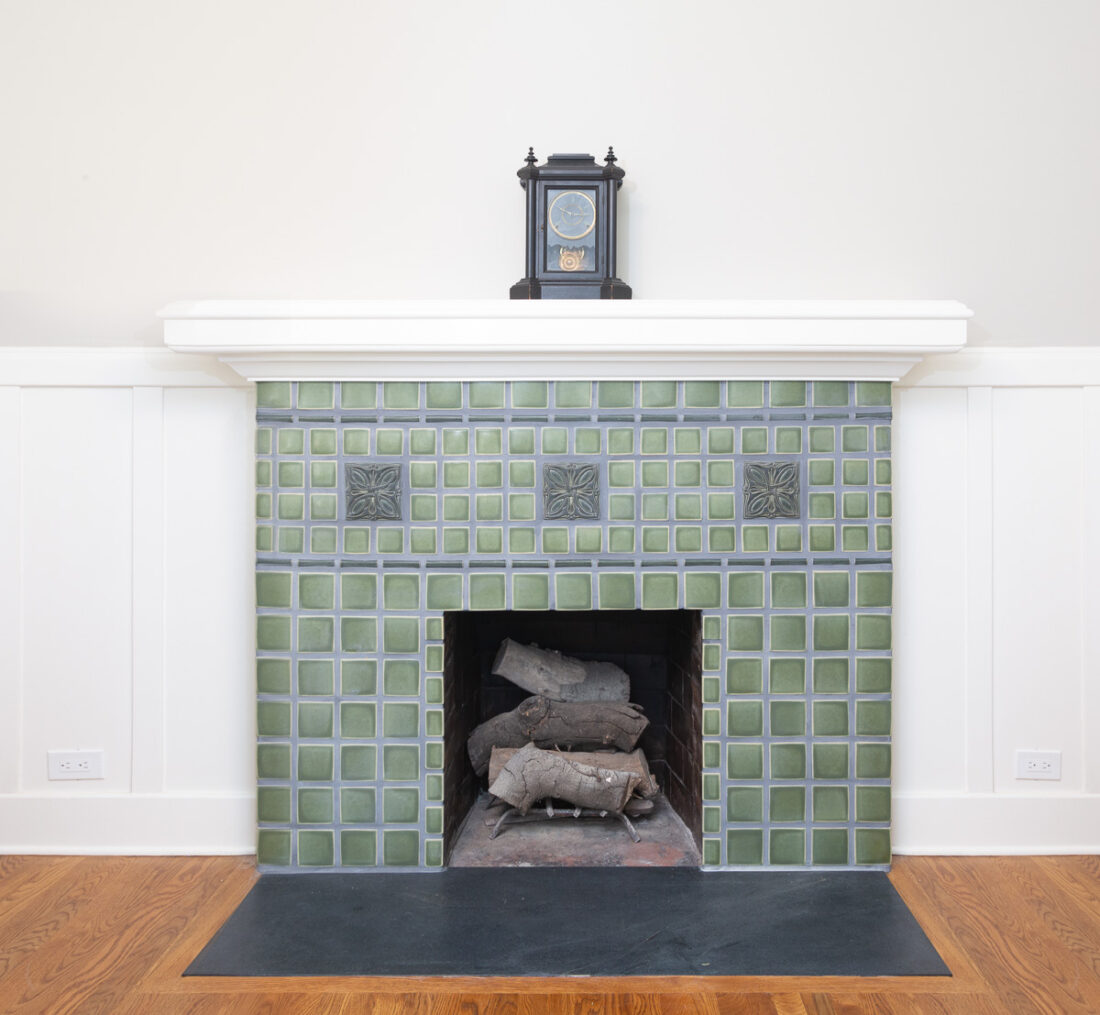 Fireplace Accentuated with Restoration Tiles