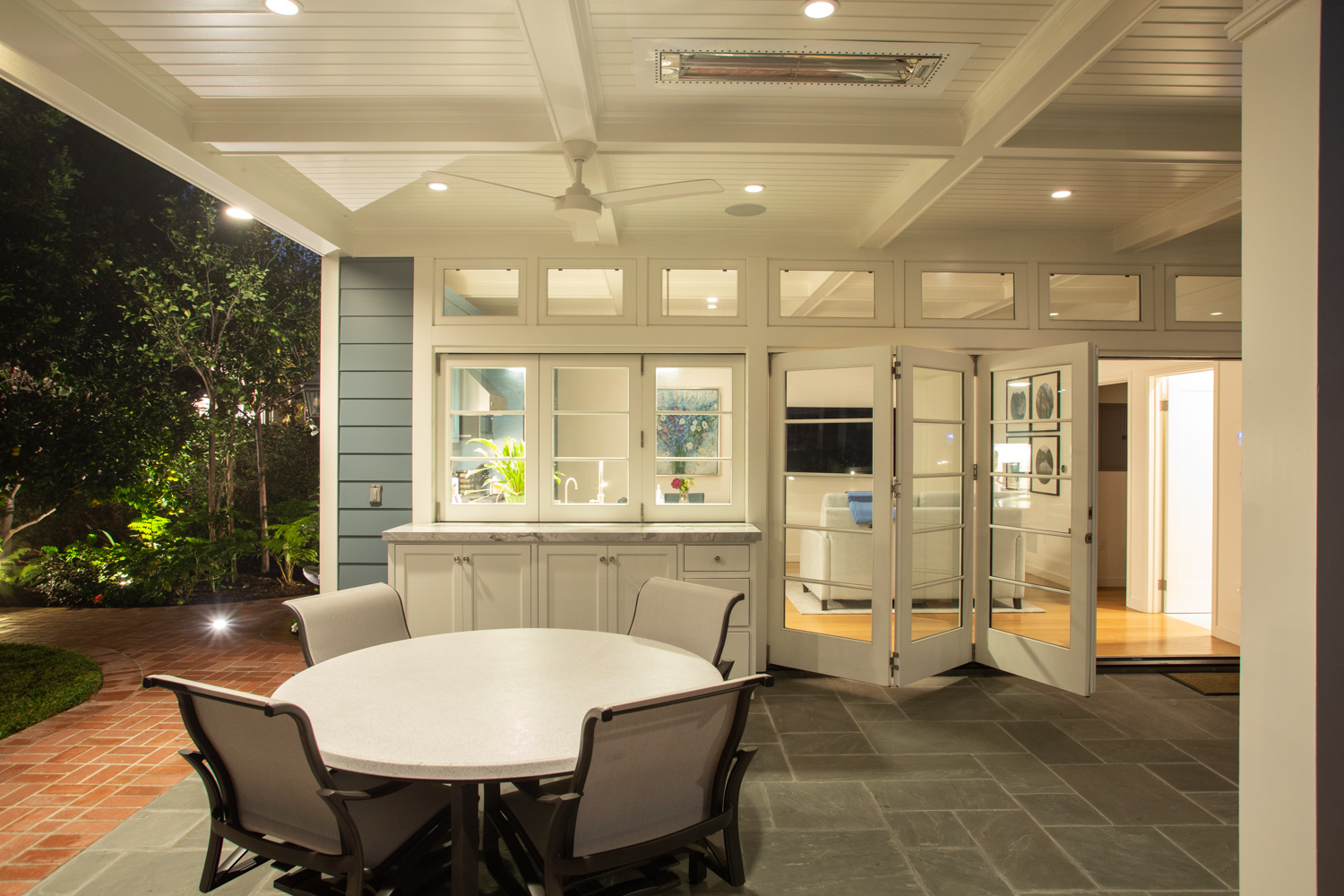 Outdoor entertaining area and poolside ADU designed and built by Nott & Associates in South Pasadena.